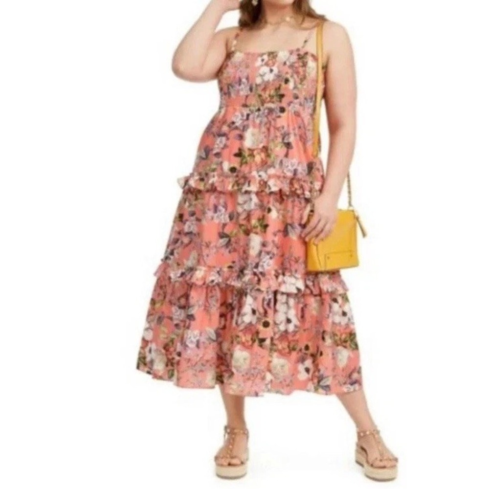 Women's INC International Concepts tiered floral‎ spring maxi dress Sz XL India